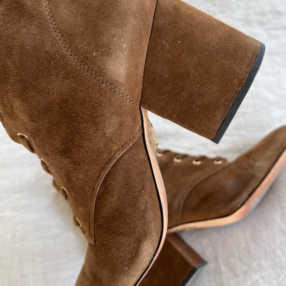 Jcrew suede lace-up block heel boots - Picture 5 of 8